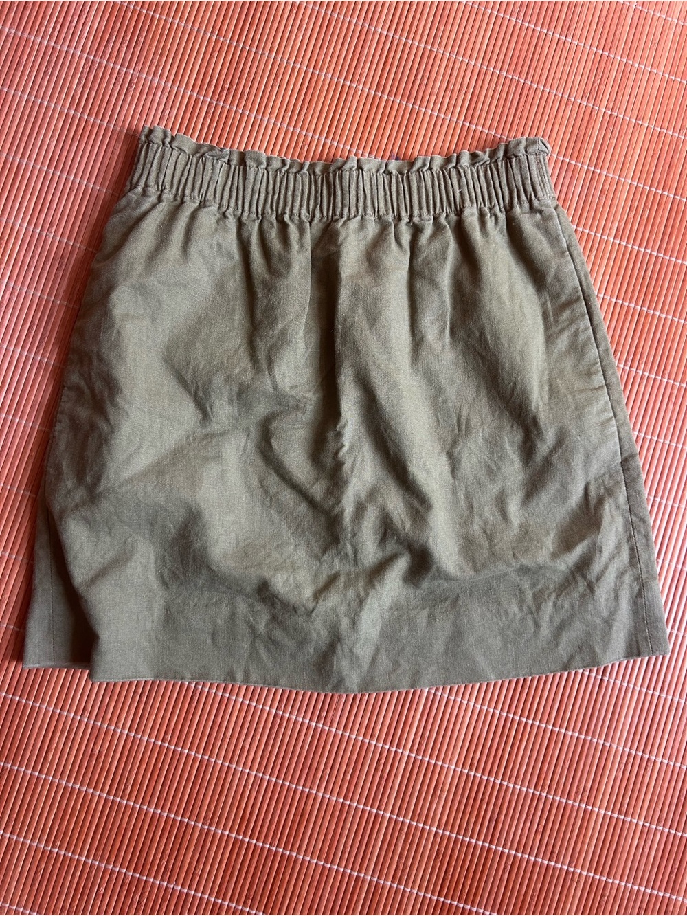 J. Crew Olive Lined Mini Skirt